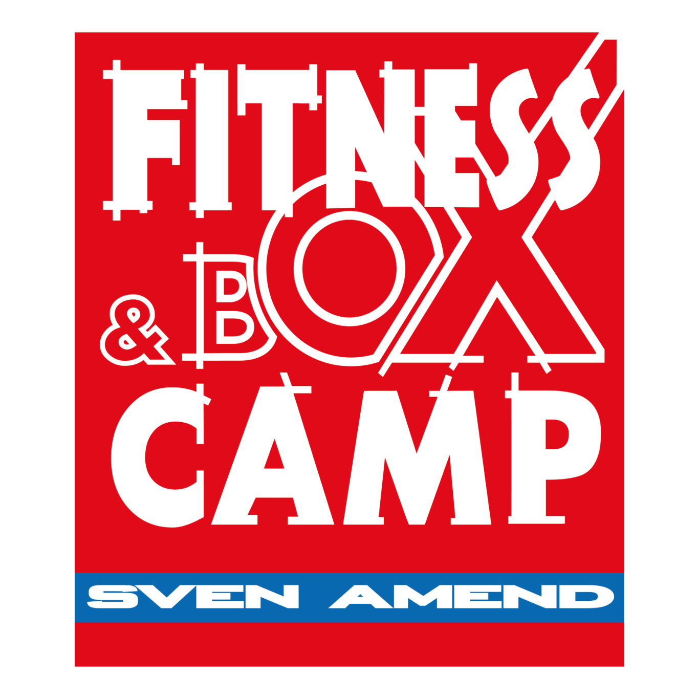 Logo von Fitness & Box Camp Sven Amend in Rot, Weiß und Blau.