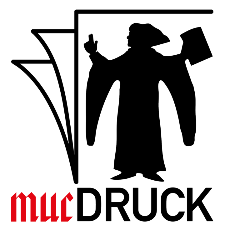 das Logo von mucDRUCK einer eigenständigen Marke der JK Enterprises GROUP mit Sitz in München
