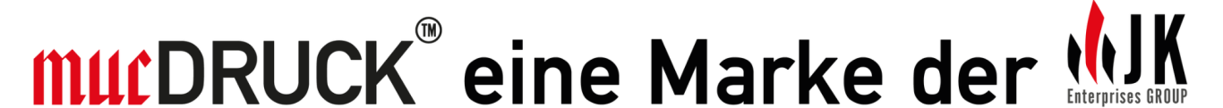 Logo von mucDRUCK einer eigenständiger  Marke der JK Enterprises GROUP 